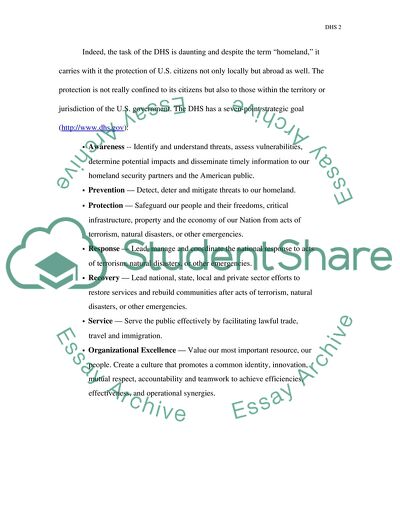 The Organization, Structure, and Mission of the US Department of Homeland Security