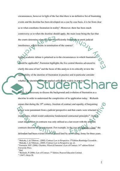 The Doctrine of Frustration