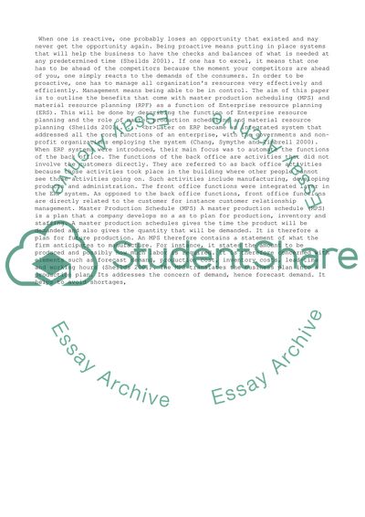 Enterprise Resource Planning