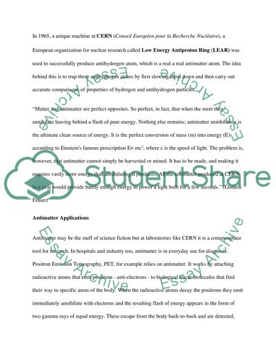 Antimatter Research: Bane or Boon