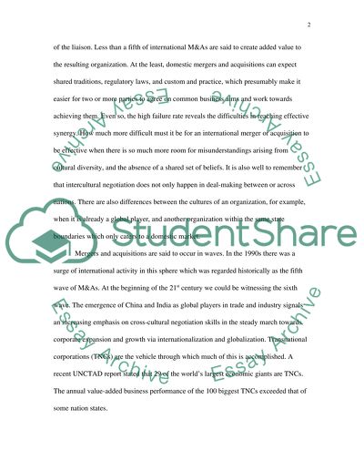 The significance of cross-cultural negotiation skills for the success of international mergers and alliances