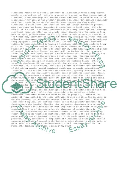 Timeshares versus Hotel Rooms