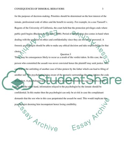 Consequences of Immoral Behaviors