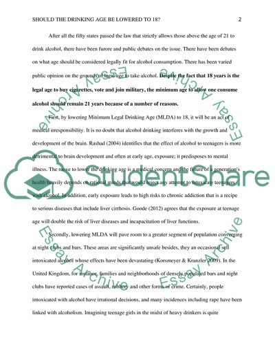 Should The Drinking Age Be Lowered