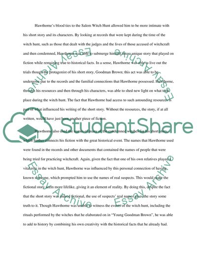 Salem Witch Hunt and Nathaniel Hawthorne