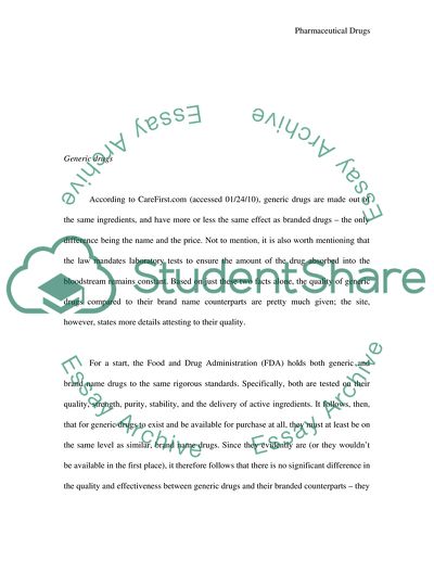 Pharmaceutical Drugs Brand Name or Generic