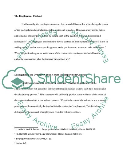 The Employment Contract: Balancing the Employees and the Employers Interest