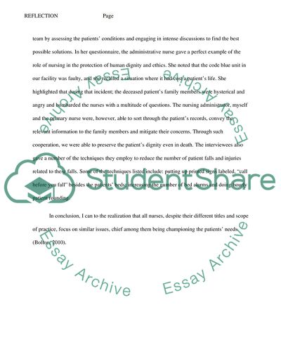 Reflective Practice in Nursing