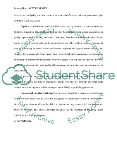 The Preparation of Allied Health Practitioners