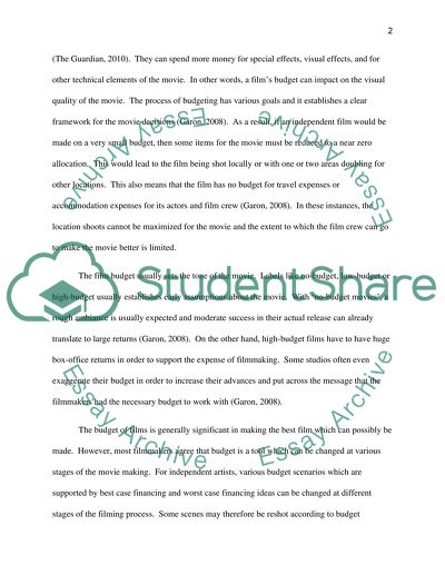 How Much Does Budget Affect the Artistic Content of a Film