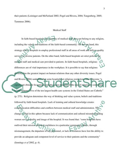 Diversity in Faith-Based Hospitals