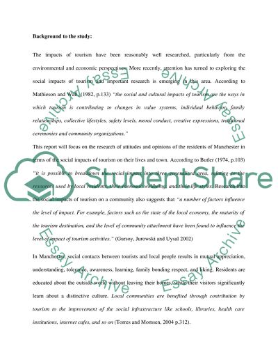 Social Impact of Tourism Development in Manchester