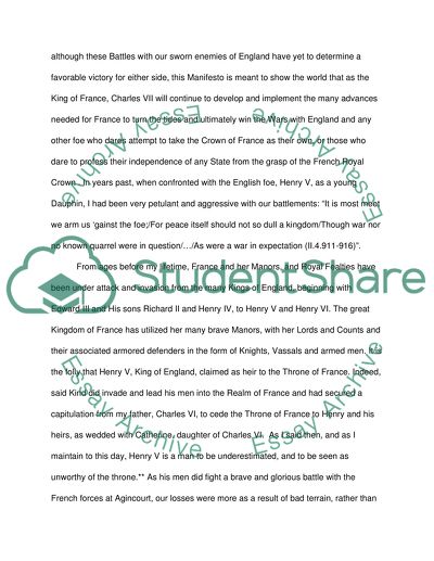 A Manifesto on War from Charles VII, Dauphin and Rightful King of France