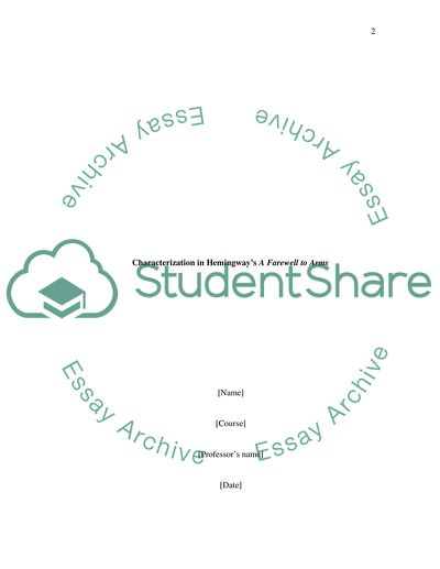 Characterization in A Farewell to Arms