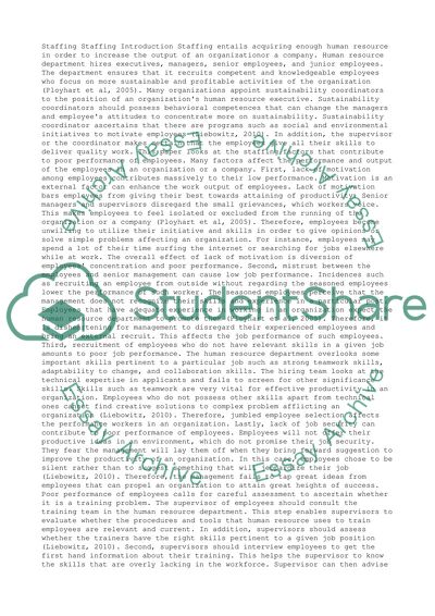 Factors Of The Employees Poor Output In The Organization