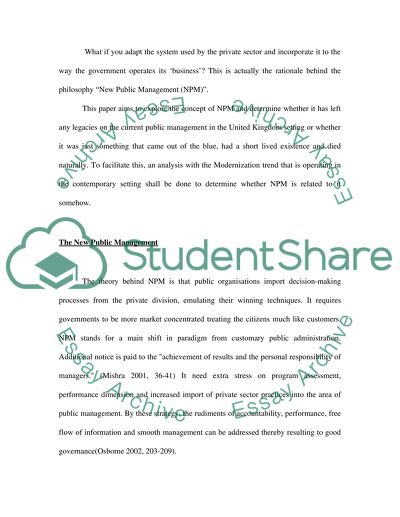 The New Public Management