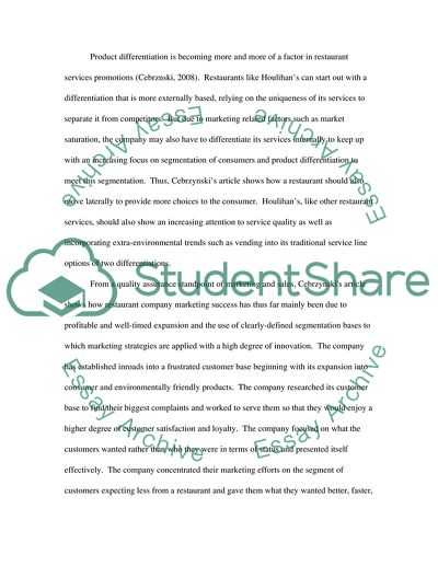 Market and Customer Segmentation in the Restaurant Industry