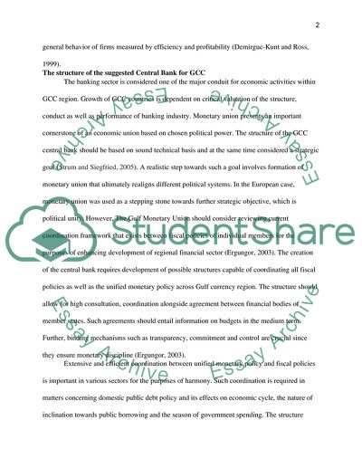 The Structure of the Suggested Central Bank for GCC