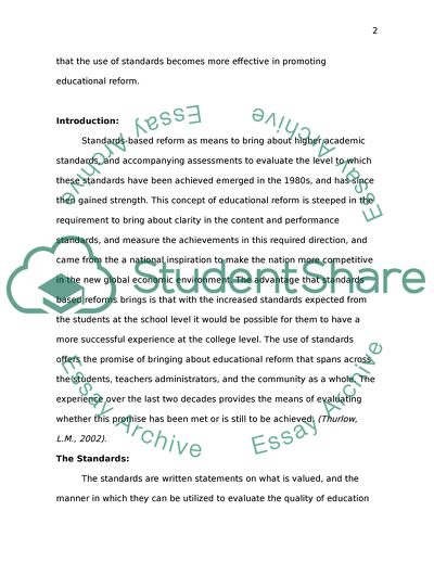 The Standards as Reform Paper