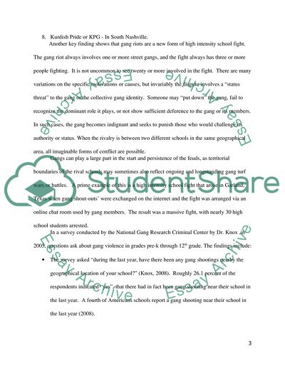 Strategic Risk Of Gang Violence In School