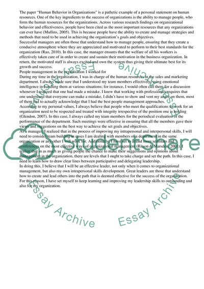 Peoples Behavior in Organizations