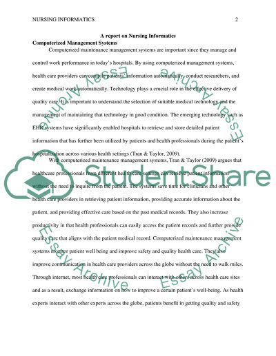 Nursing Informatics, Computerized Management Systems