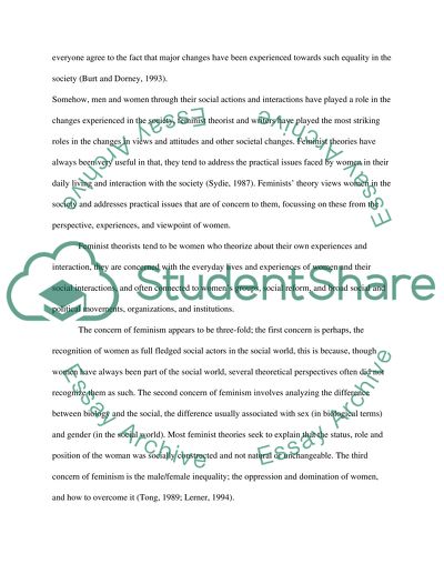 Feminist Theories and The Position of the Modern Woman