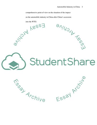 The Impact on the Automobile Industry in China after Joining the WTO