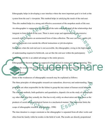 Strengths and Weaknesses of Ethnographic Research