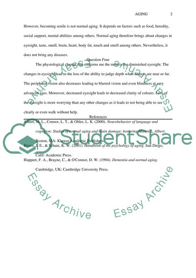 Normal Aging as a Physiological Change