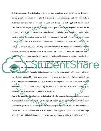 Equality and Inequality: Eradicating Discrimination in Recruitment and Selection Process
