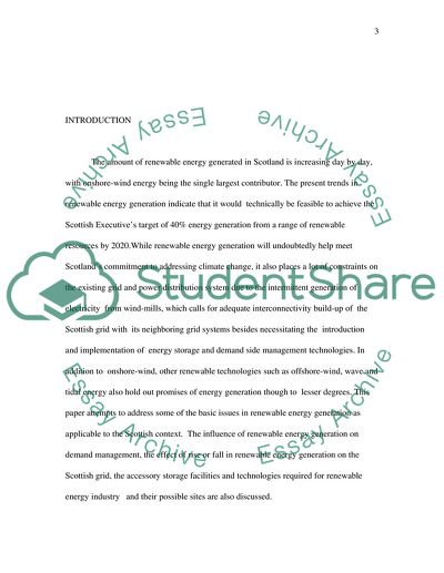 How Does Renewable Energy Generation Influence Demand Management in the Scottish Scenario