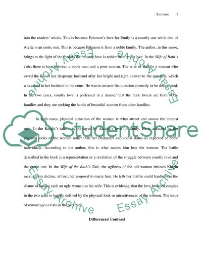 Courtny Love in the Nights Tale and the Wife of Baths Tale