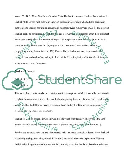 EXEGESIS PROJECT ( EZEKIEL 15:1-8 )