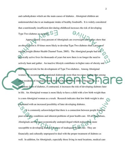 Disproportionate Rate of Diabetes among Aboriginal Australians