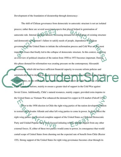 Legacy of Chiles Dictatorship on Contemporary Chilean Society