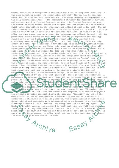 Starbucks: Maintaining principles as we grow case Study for MBA