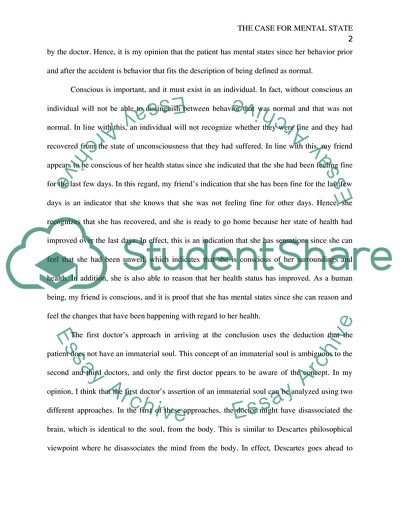 The Case for Mental State in Relation to the Normal Organic Brain and Non-organic Brain