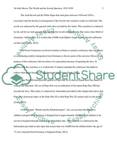 Chapter 5: No Safe Haven: The World and the Jewish Question, 1933-1939