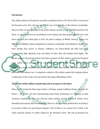 Airlines Alliance Membership and its Prospects in the Future