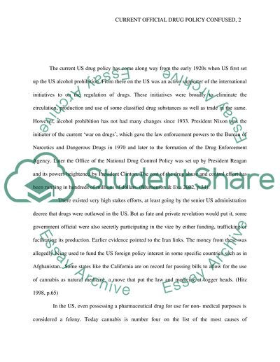 Current officila drug policy confused