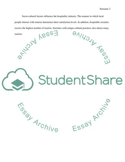 Hospitality Industry and Environment Forces