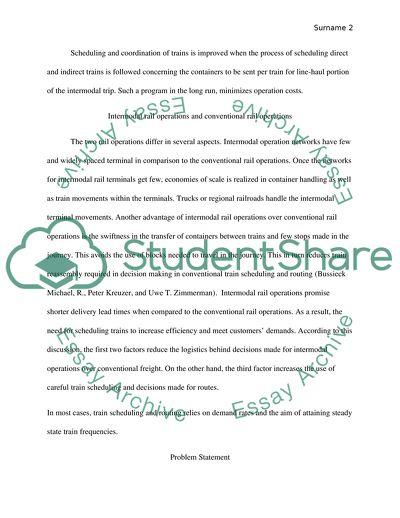 Rail Intermodal Operation