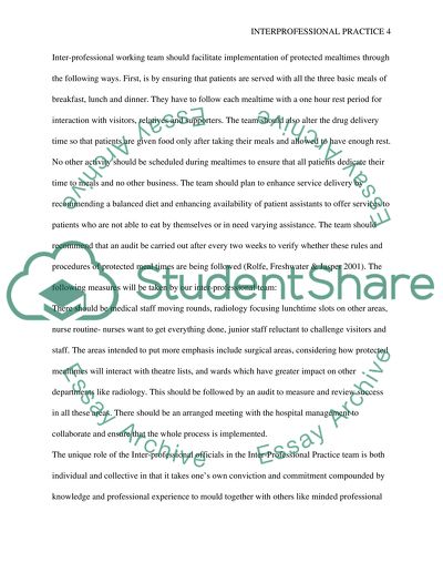 The Role of Interprofessional Practice in Nursing