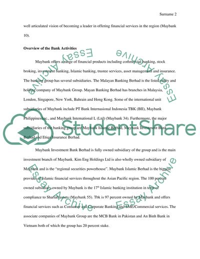 Bank Practice and Management Inclusive of Ratios and Graphs - Maybank