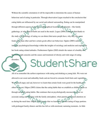 Psychology and Physiology of Eating