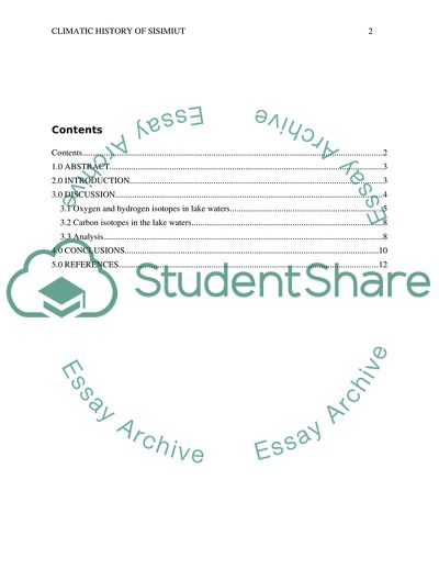 Analyzing the Climatic History of Sisimiut Using Isotopes