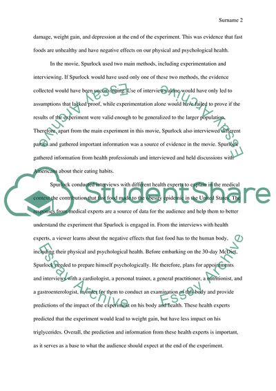 Super Size Me Movie Analysis