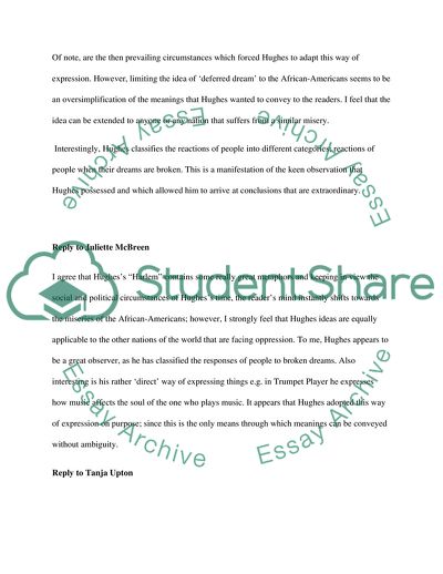 Discussion posting on poems