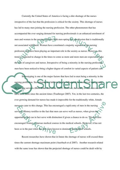 An Examination on Men in Nursing